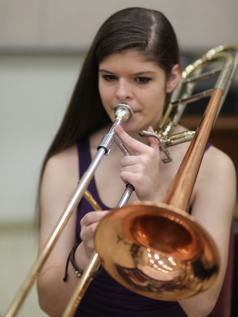 Trombonist at Rehearsal